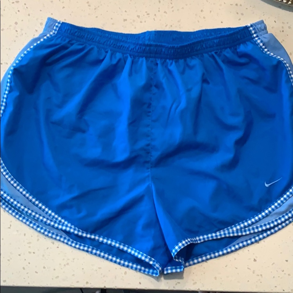 Blue gingham Nike shorts